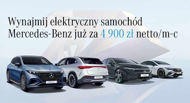 Wynajmij elektryczny samochód Mercedes-Benz za 4900 zł netto/m-c