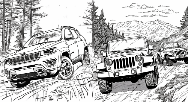 Kolorowanki w stylu marki Jeep