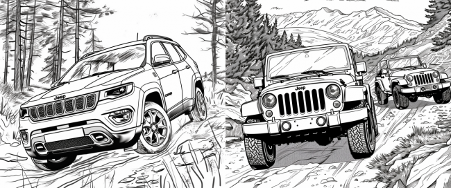 Kolorowanki w stylu marki Jeep