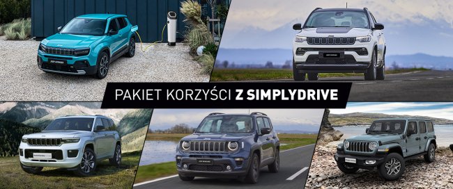 Jeep Avenger nawet za 690 zł netto miesięcznie! SimplyDrive. Nowoczesny program finansowania samochodów marki Jeep.