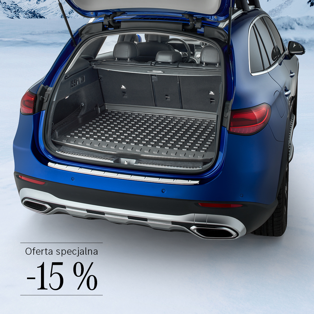 na zdjęciu widzisz praktyczne gumowe maty do bagażnika Mercedes-Benz w ofercie specjalnej z rabatem piętnaście procent.