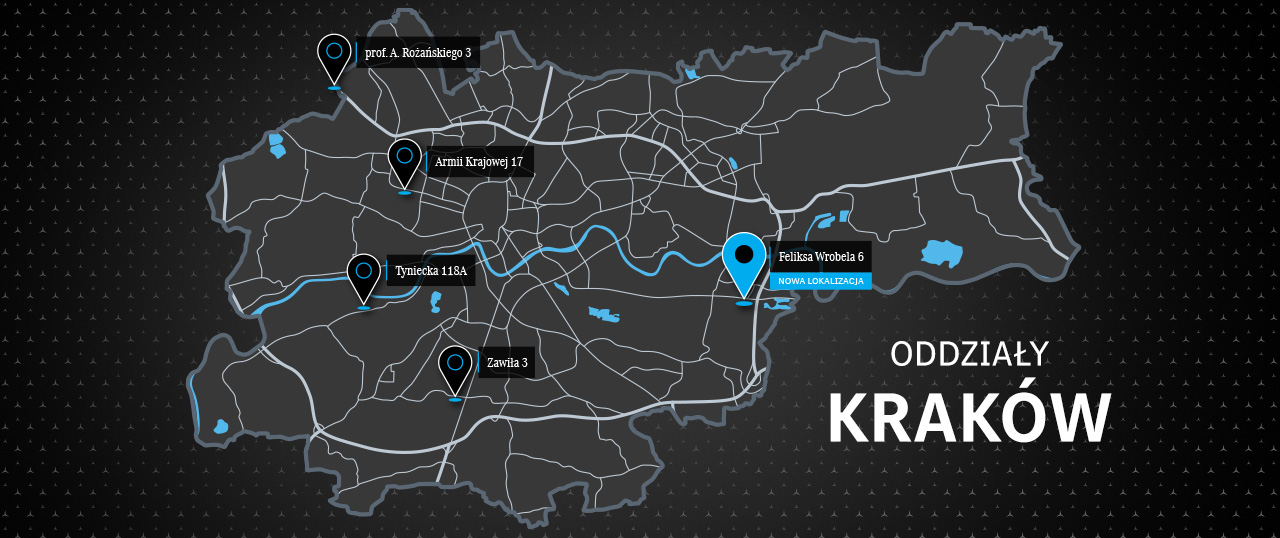 KRAKÓW. Jesteśmy zawsze po drodze! Sprawdź nasze lokalizacje.